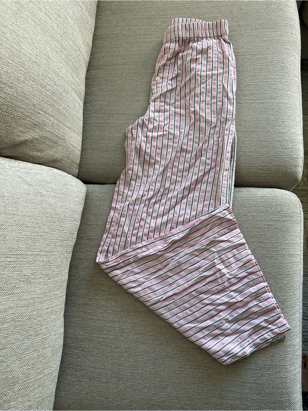Sincerely Jules Pink and Green Striped Lounge Pants